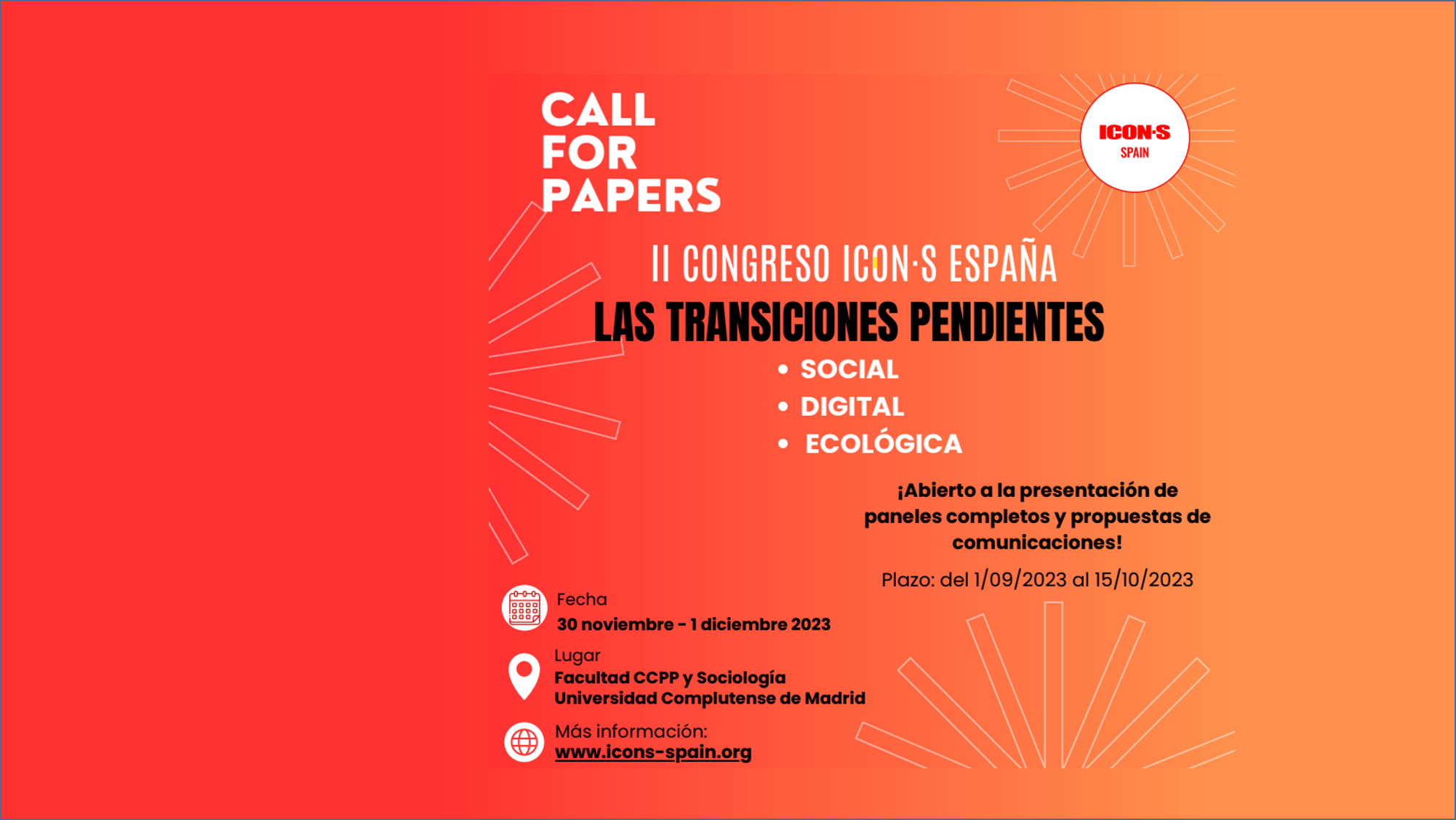 Call for papers - II Congress ICON-S Spain